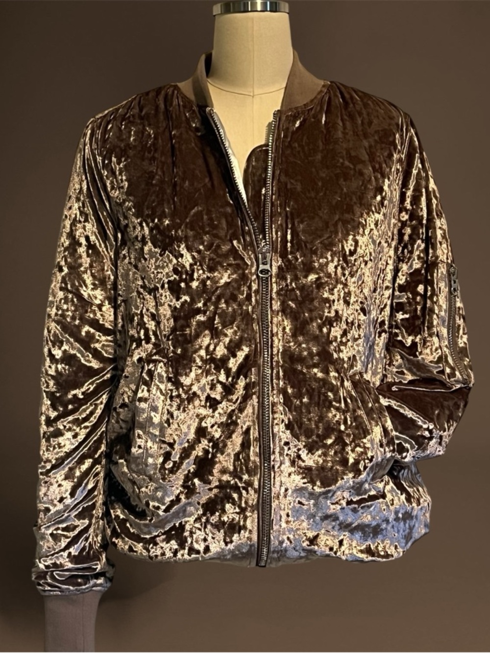 Dolls Kill Velvet Oversized Bomber Jacket